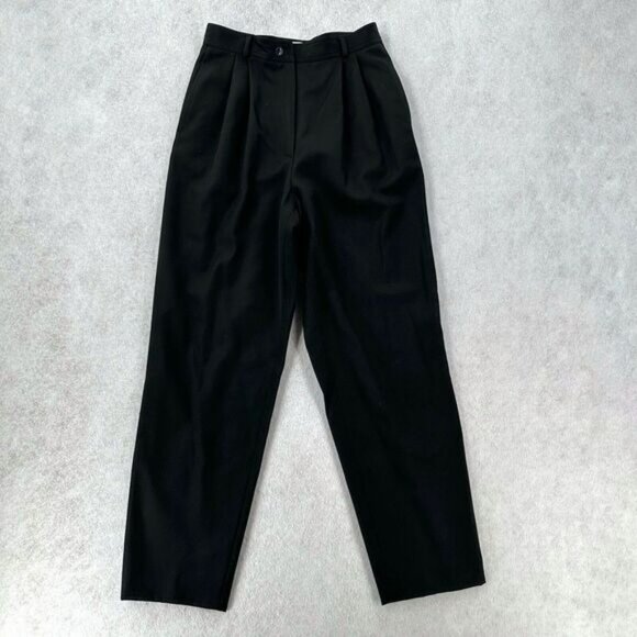 Valentino Trouser‎ SZ 6 Pants Miss V Wool Vintage Black Pleated Pintuck Tapered - Picture 2 of 9